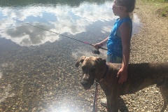 Fishing with her best boy