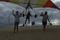 Olivia Hang gliding lesson at Kitty Hawk